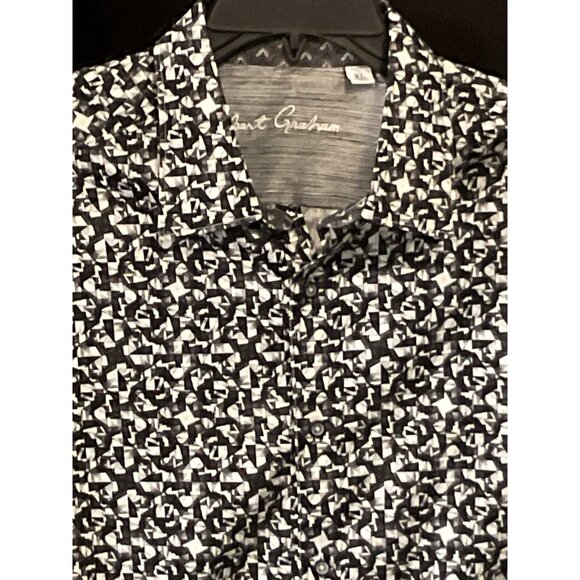Robert Graham extra large classic fit black-and-white geometric print shirt - Picture 3 of 8